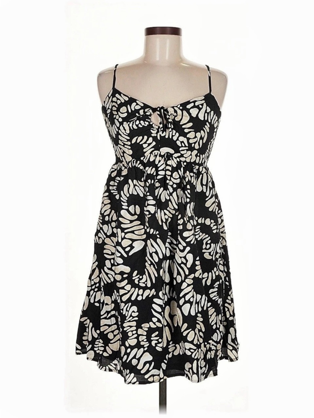 Nine West Abstract Print Mini Dress in Black & White Size Medium